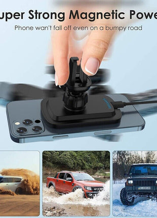 Magnetic Wireless Charger Car Mount Holder For iPhone 12 13 14 Pro Max Puce Gaia