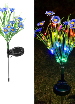 Solar Garden Lights LED Flower Stake Lamp Outdoor Yard Waterproof Puce Gaia