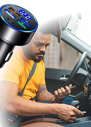 5 USB Port Super Fast Car Charger Adapter For iPhone Samsung Android Puce Gaia