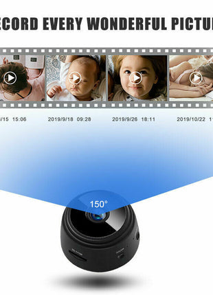 Mini Wireless Hidden Camera WiFi IP Home Security DVR Night Vision HD Puce Gaia