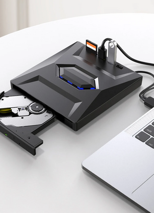 External CD DVD Drive USB 3.0 Writer Burner Player for PC Laptop Puce Gaia