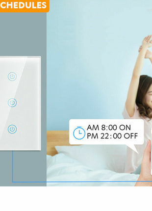 1/2/3/4 Gang WiFi Smart Wall Touch Light Switch Glass Panel For Puce Gaia