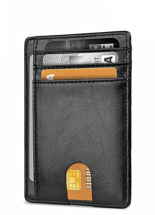 Mens Leather Slim Wallet Credit Card Holder RFID Blocking Pocket ID Puce Gaia