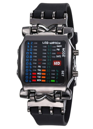 Luxury Men's Watch LED Sports Date Digital Bracelet Waterproof Quartz Puce Gaia