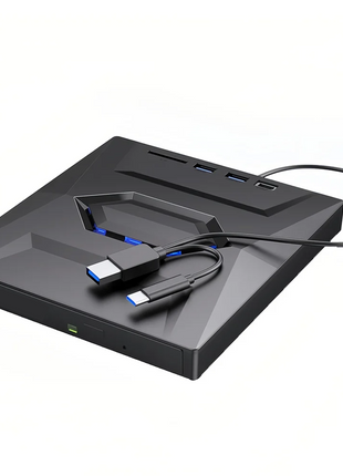 External CD DVD Drive USB 3.0 Writer Burner Player for PC Laptop Puce Gaia