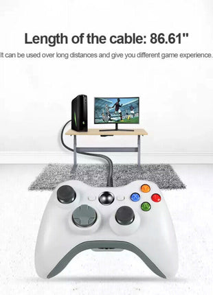 Wired Controller USB For PC Compatible With Xbox 360 / Windows 7 8 10 Puce Gaia