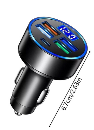 5 USB Port Super Fast Car Charger Adapter For iPhone Samsung Android Puce Gaia