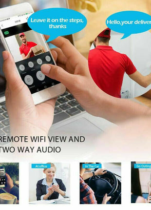 WiFi Ring Doorbell 1080P HD Security Camera Wireless Door Bell Camera Puce Gaia