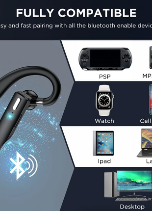 Trucker Wireless Headset Bluetooth 5.1 Earpiece Dual Mic Earbud Noise Puce Gaia