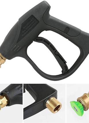 1/4" High Pressure Washer Gun 4000 PSI Car Wash Foam Spray Short Wand Puce Gaia