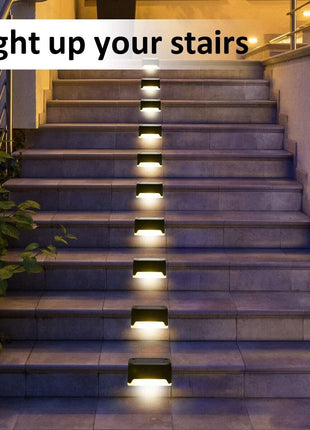 8 Pack New Solar Deck Lights Outdoor Waterproof LED Steps Lamps For Puce Gaia