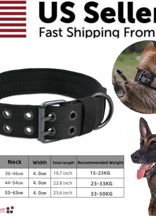 2" Wide Tactical Heavy Duty Nylon Large Dog Collar K9 Military With Puce Gaia