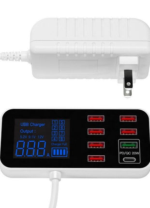 Multi USB 8-Port Fast Desktop Hub Wall Charger Charging Station Quick Puce Gaia