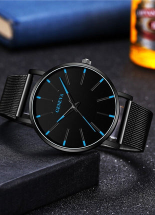 Waterproof Men's Watch Stainless Steel Quartz Luminous Classic Watches Puce Gaia