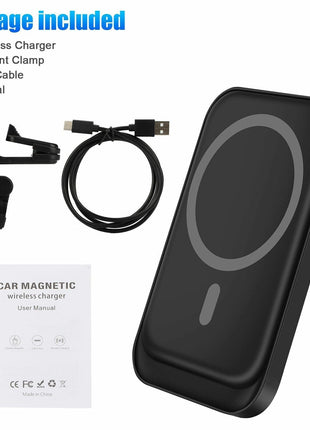Magnetic Wireless Charger Car Mount Holder For iPhone 12 13 14 Pro Max Puce Gaia