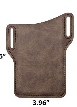Men Cell Phone Belt Pack Bag Loop Waist Holster Pouch Case Leather Puce Gaia