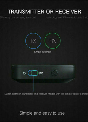 2in1 Bluetooth Transmitter Receiver Wireless Adapter TV Home Stereo Puce Gaia