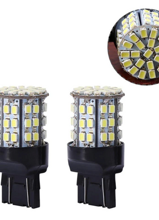 4X 3157 3156 64SMD LED Reverse Tail Brake Turn Signal DRL Light Bulb Puce Gaia