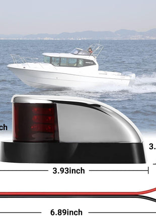Waterproof Boat Navigation Light LED Bow Marine Front Pontoon Lamp Red Puce Gaia