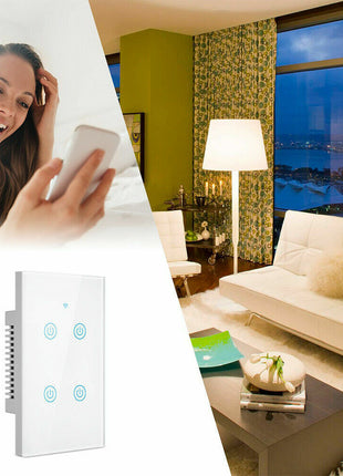 1/2/3/4 Gang WiFi Smart Wall Touch Light Switch Glass Panel For Puce Gaia