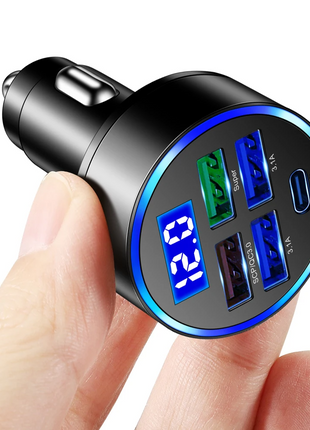 5 USB Port Super Fast Car Charger Adapter For iPhone Samsung Android Puce Gaia