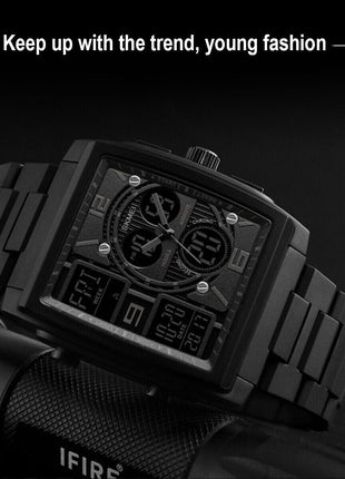 Chronograph Men's Digital Army Military Sport Quartz Analog Waterproof Puce Gaia