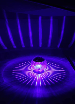 Outdoor Solar LED Floating Light Garden Pond Pool Lamp Rotating RGB Puce Gaia