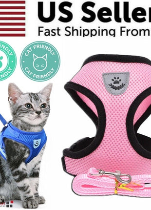 Cat Dog Pet Harness Adjustable Control Vest Dogs Reflective S M L XL Puce Gaia