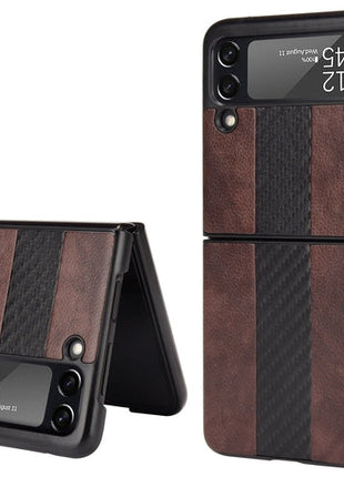 For Samsung Galaxy Z Flip 3 5G Slim Folding Leather Shockproof Phone Puce Gaia