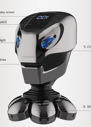 7D Cordless Shaver Hair Trimmer Men’s 5-In-1 Electric Head Shaver Puce Gaia