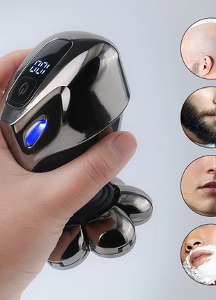 7D Cordless Shaver Hair Trimmer Men’s 5-In-1 Electric Head Shaver Puce Gaia