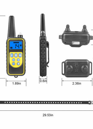 2600 FT Remote Dog Shock Training 2 Collar Set Rechargeable Waterproof Puce Gaia