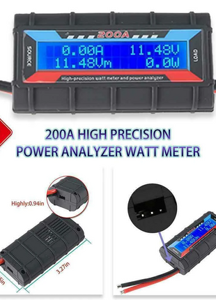 200A DC Digital Monitor LCD Volt Amp Meter Analyzer For RC Battery Puce Gaia