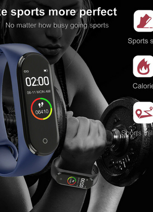 M4 Smart Watch Band Blood Pressure Bracelet Wristband Fitness Tracker Puce Gaia