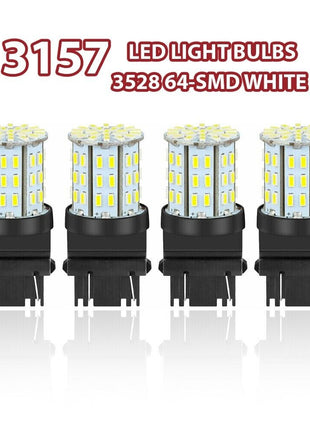 4X 3157 3156 64SMD LED Reverse Tail Brake Turn Signal DRL Light Bulb Puce Gaia