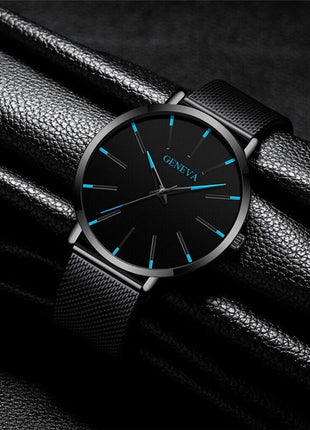 Waterproof Men's Watch Stainless Steel Quartz Luminous Classic Watches Puce Gaia