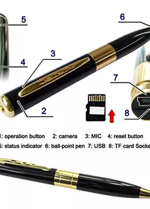 Pen Camera Cam Mini Hidden Pocket Audio Video Recorder DVR Security Puce Gaia