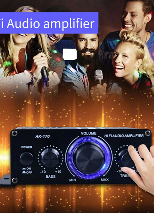 400W 12V 2 Channel Powerful Stereo Audio Power Amplifier HiFi Bass Amp Puce Gaia