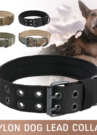 2" Wide Tactical Heavy Duty Nylon Large Dog Collar K9 Military With Puce Gaia