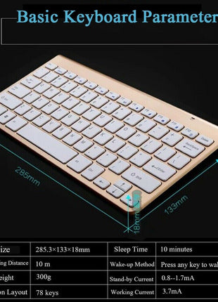 Mini Wireless Keyboard And Mouse Set Waterproof 2.4G For Mac Apple PC Puce Gaia