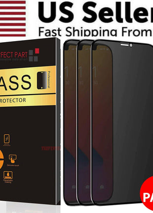 3 Pack For iPhone 15 14 13 12 11 Pro Max Privacy Tempered Glass Screen Puce Gaia