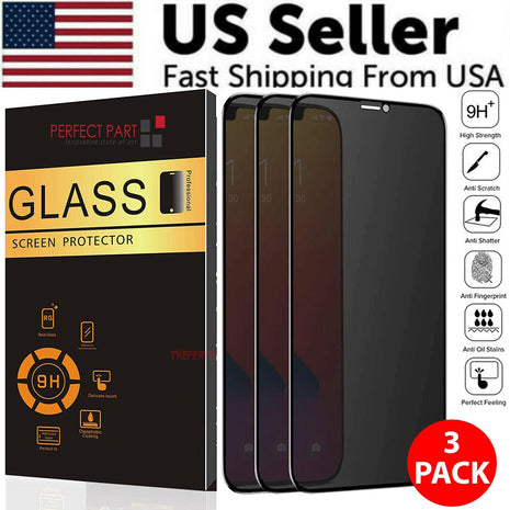 3 Pack For iPhone 15 14 13 12 11 Pro Max Privacy Tempered Glass Screen Puce Gaia