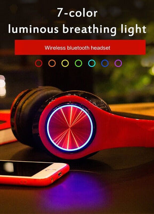 Super Bass Wireless Bluetooth Headphones Foldable Stereo Earphones Puce Gaia
