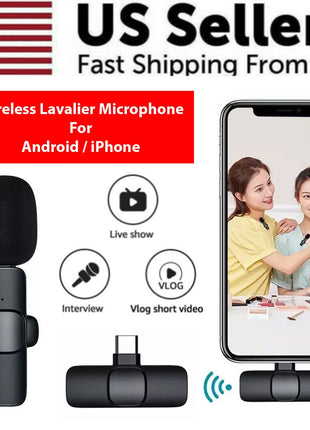 Lavalier Microphone Wireless Audio Video Recording Mini Mic For Puce Gaia