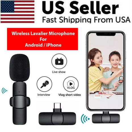 Lavalier Microphone Wireless Audio Video Recording Mini Mic For Puce Gaia