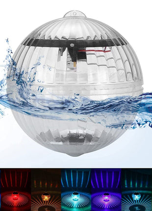 Outdoor Solar LED Floating Light Garden Pond Pool Lamp Rotating RGB Puce Gaia