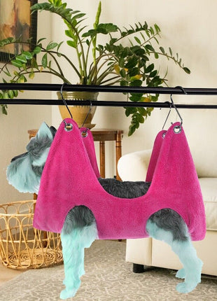 Portable Pet Dog Cat Grooming Hanging Hammock Harness Breathable Groom Puce Gaia