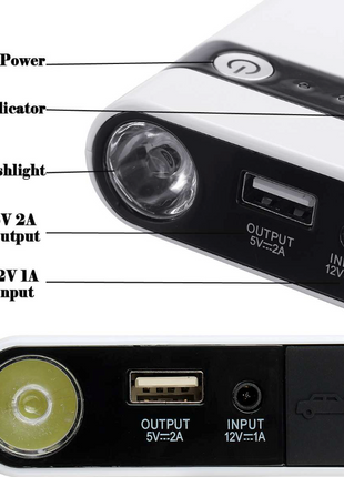 20000mAh Car Jump Starter Booster Jumper Box Power Bank Battery Puce Gaia