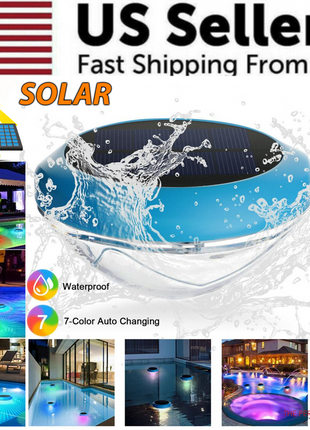Solar LED RGB Light Outdoor Garden Pond Swimming Pool Floating Puce Gaia