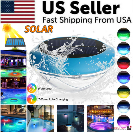 Solar LED RGB Light Outdoor Garden Pond Swimming Pool Floating Puce Gaia